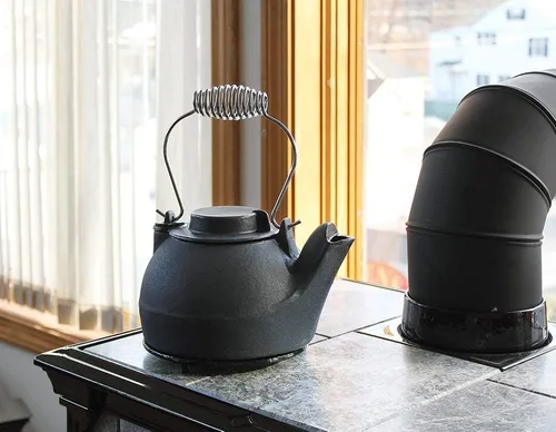 Miniatura 3 de Hervidor de leña humidificador de hierro fundido de 2.5 cuartos