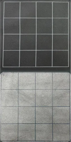 Alfombrilla de juego Chessex – Mat: 1" Sq 2 caras Megamat negro/gris (alfombrilla de dos colores) – Suave y resistente – Compatible con juegos de