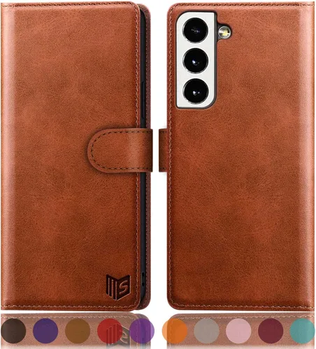Miniatura 9 de SUANPOT Funda de piel tipo cartera para Samsung Galaxy S22 con bloqueo RFID, tarjetero para tarjetas de crédito, funda de teléfono con tapa tipo