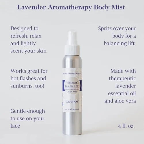 Miniatura 4 de Victoria's Lavender Pillow and Linen Spray Mist (8 onzas) y spray corporal de aromaterapia (4 onzas) – Spray de recuperación solar After Sun