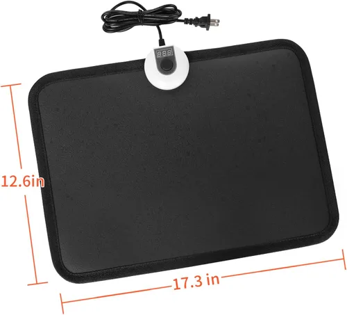 Miniatura 7 de Alfombras eléctricas calentadas - Calentador de pies AC 110V, alfombra calentada para debajo del escritorio para oficina y hogar (Negro)