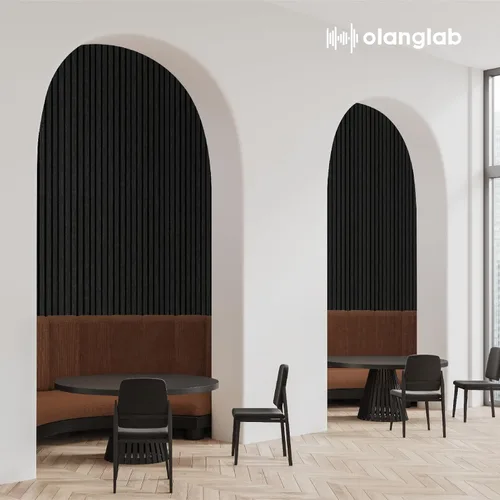 Miniatura 9 de Olanglab Paquete de 4 paneles de pared de listones de madera, paneles de pared acústicos de madera, 94.5"x12.6" pulgadas, cada uno de los paneles