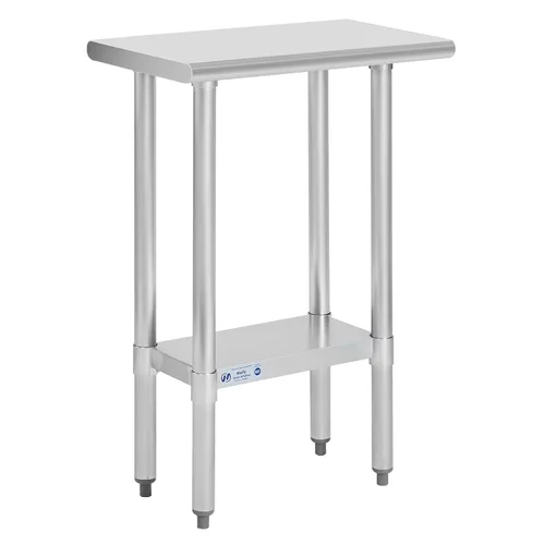 Miniatura 56 de Mesa de acero inoxidable para preparación y trabajo, con ruedas giratorias, mesa resistente, comercial NSF, con estante inferior y protector
