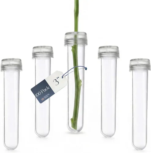 Miniatura 8 de Royal Imports Tubos de Agua Florales con Tapas – Viales de Flores de Plástico Verde de 2.5" para Rosas de Tallo Individual, Brotes, Ramos