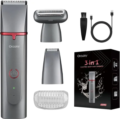 Maquinillas de afeitar eléctricas para mujer, 3 en 1, cortadora de pelo púbico, depilación sin dolor, kit de peluquería recargable para mujeres con