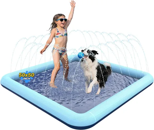 VISTOP - Alfombrilla antideslizante para niños y perros, juguetes acuáticos de verano para piscinas de aspersión - Alfombrilla divertida para jugar