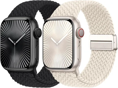 Miniatura 19 de Bandas elásticas trenzadas con cierre magnético compatibles con Apple Watch de 1.496 pulgadas, 1.575 pulgadas, 1.614 pulgadas, 1.654 pulgadas, 1.732