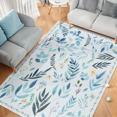 Miniatura 379 de Syalife 4x6 Alfombra Lavable para Área, Ultra Suave Antideslizante, Pila Baja, Alfombra Vintage Resistente a Manchas para Sala de Estar, Alfombra