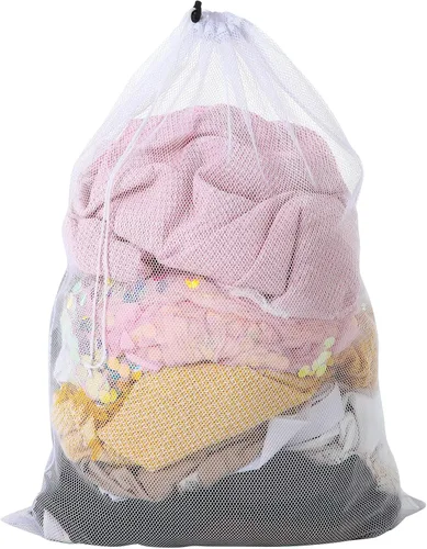 Miniatura 9 de Berlune Bolsas grandes de malla para lavandería, 24 x 36 pulgadas, juego de lavado a granel con cordón para uso comercial, dormitorios, alquileres