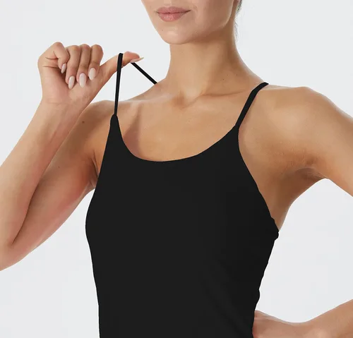 Miniatura 5 de Vestido de tenis sin mangas para mujer con brasier y pantalones cortos integrados para entrenamiento de golf, vestidos atléticos con bolsillos