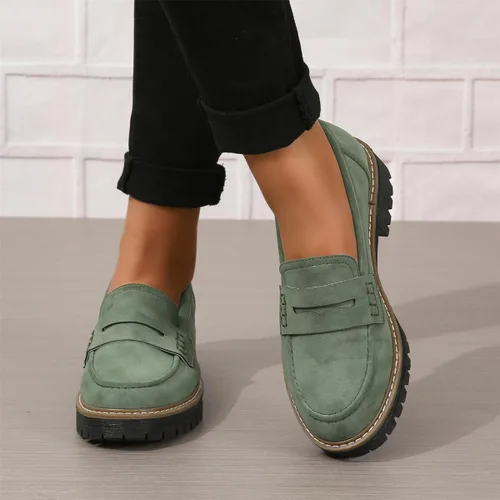 Miniatura 3 de Mocasines para mujer, con plataforma gruesa, suela de lengüeta, cómodos, para el trabajo, oficina, negocios, casual, zapatos de vestir, talla 5-11