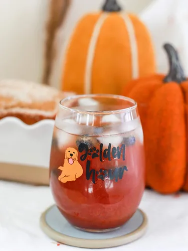Miniatura 2 de Golden Retriever Golden Hour - Copa de vino sin tallo, regalos divertidos para mujeres, mamá, mejor amiga, hermana, novia, esposa, amantes