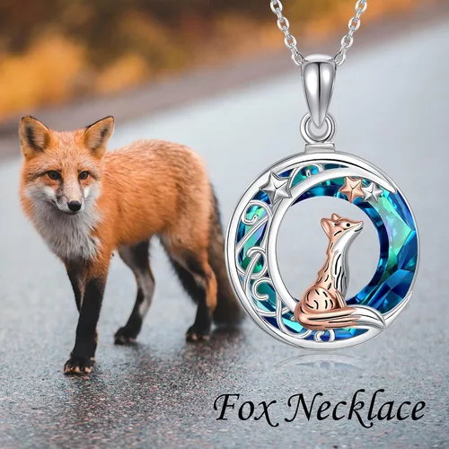 Miniatura 6 de CUPENDA Collar de plata de ley con colgante de zorroserpienteunicorniobúho en la lunaconejocaballo, joyería de regalo para mujeres, mamá, hermana