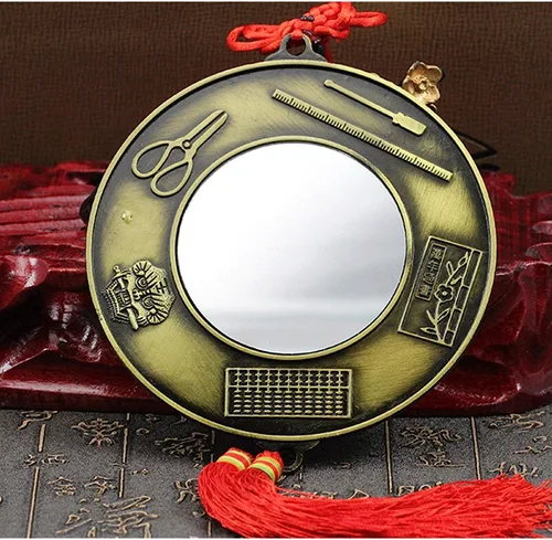 Miniatura 4 de Espejo chino de Feng Shui, espejo Bagua, espejo del zodiaco chino Bagua, espejo Feng Shui, espejo plano, colgante de decoración del hogar