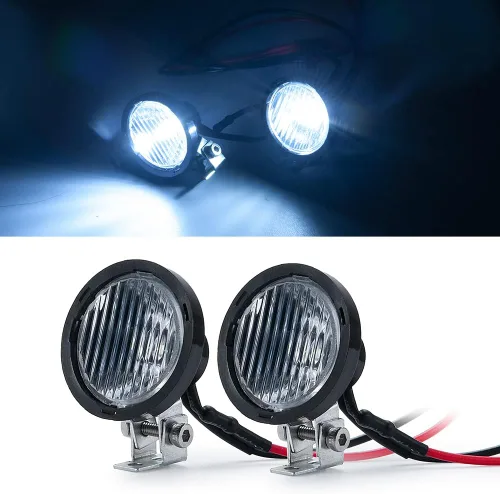 Miniatura 2 de 1/10º RC Coche LED Luz de techo Foco Foco Actualización para Axial SCX10 TRX4 D90 RC Crawler Truck Car (redondo)