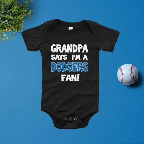 Miniatura 6 de NanyCrafts 'Grandpa Says I'm a Dodgers Fan Baby Body Body para bebé Dodgers