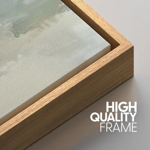 Miniatura 483 de SIGNWIN Lienzo enmarcado para pared, arte con pinceladas de flujo neutro en tonos beige abstractos, ilustraciones, arte moderno, decorativo