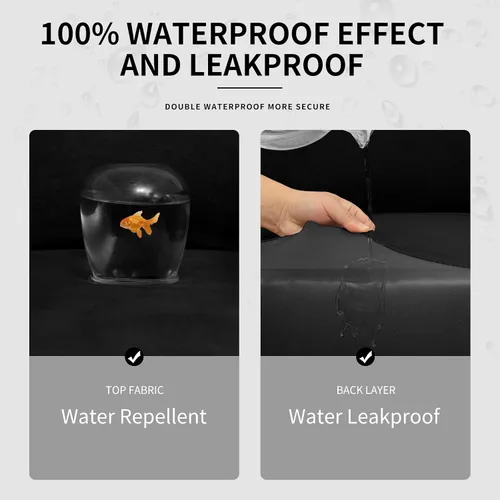 Miniatura 3 de Easy-Going Funda de sofá 100% impermeable doble de 3 piezas, elástica, suave, para perros, para sofá de 2 cojines separados, protector de muebles a