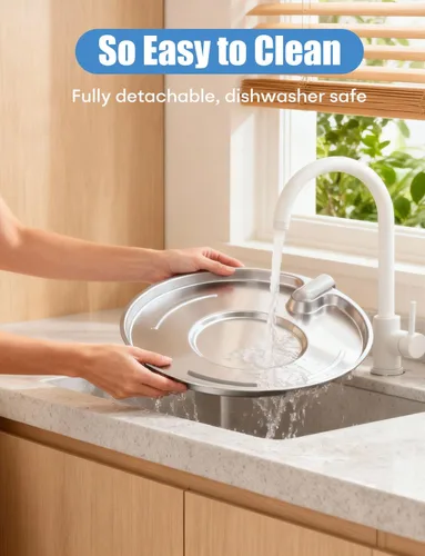 Miniatura 3 de subteenmate Fuente de agua para perros grandes, dispensador automático de fuente de acero inoxidable de 8 l/270 onzas, con bomba ultra