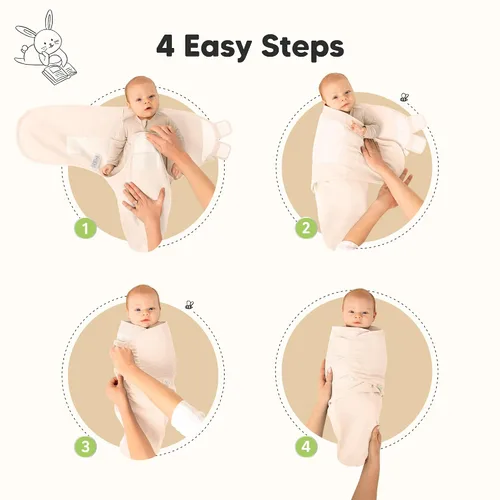 Miniatura 4 de Paquete de 3 pañales orgánicos para recién nacidos, sacos de dormir para bebés de 0 a 3 meses, manta para bebé, manta portátil para recién nacidos