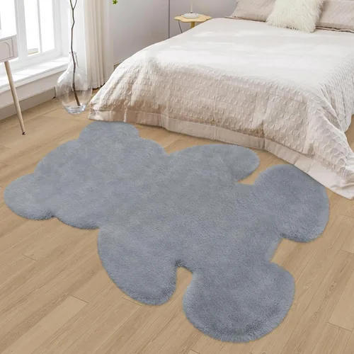 Miniatura 19 de Alfombra de pelo de oveja sintética de 2 pies, suave y esponjosa, bonita alfombra de felpa para guardería, habitación de niños y niñas, decoración