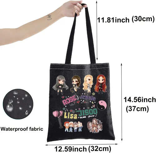 Miniatura 2 de BWWKTOP K-Pop Girl Group Tote Bag Cantante Fans Regalos Música Miembros de Grupo de Lona Bolsa de Hombro Singer Tour Mercancía