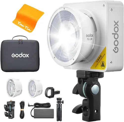 Miniatura 11 de Godox ML100Bi - Luz de video LED de mano de 120 W con reflector de lente de 15 ° 2800K-6500K TLCI 98+/CRI 97+ Fotografía portátil de mano (ML100 Bi)