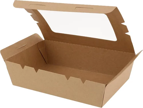 Miniatura 3 de SEUNMUK 30 cajas de comida marrón kraft de 40 onzas, contenedores desechables de papel kraft para llevar, recipientes de comida para llevar