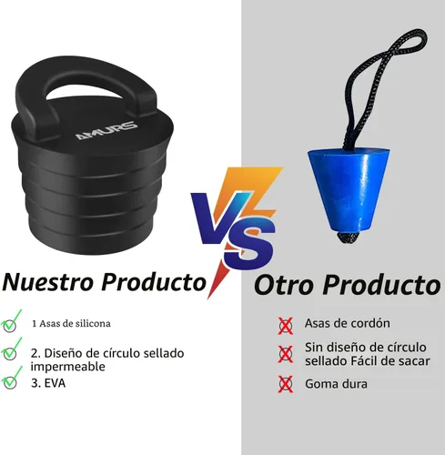Miniatura 5 de Kit de tapones para kayak, tapones de drenaje con mango de silicona, tapones universales para kayak para sentarse en la parte superior de kayak, 8