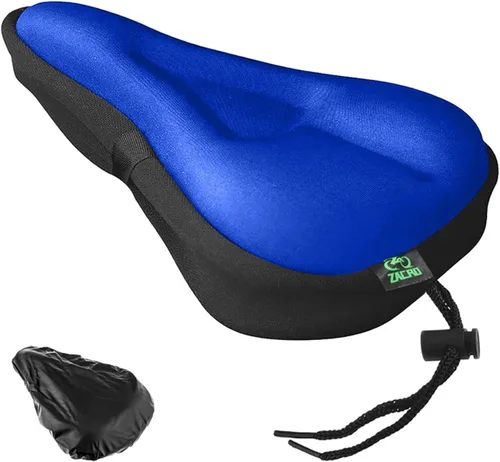 Miniatura 21 de Zacro Cojín de asiento de bicicleta, funda acolchada de gel para asiento de bicicleta para hombres y mujeres, cómodo, asiento de bicicleta Rosa