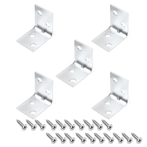 Miniatura 10 de Soporte de esquina de metal de 0.87 x 0.67 pulgadas, soportes de ángulo interno de 90 grados, soportes en forma de L, cierre de junta con tornillos