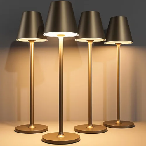 Miniatura 11 de Timjorman Lámpara de mesa LED inalámbrica, lámpara de escritorio con batería recargable de 4000 mAh, brillo de 3 niveles junto a la luz nocturna