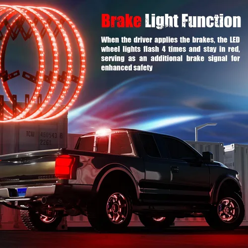 Miniatura 5 de Luces de rueda SUNPIE para camiones, luces de anillo de rueda de color de ensueño para coches con amplio ángulo para SUV con llanta de 17 pulgadas