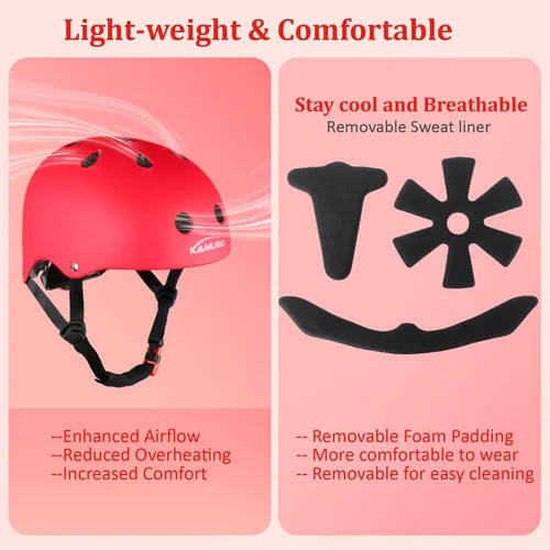 Miniatura 3 de KAMUGO - Casco ajustable para niños, adecuado para niños pequeños de 2 a 14 años, para niños y niñas, seguridad multideportiva para ciclismo