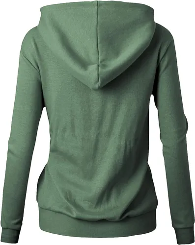 Miniatura 3 de GIVON Sudadera con capucha para mujer, ligera, de manga larga, media cremallera, talla grande