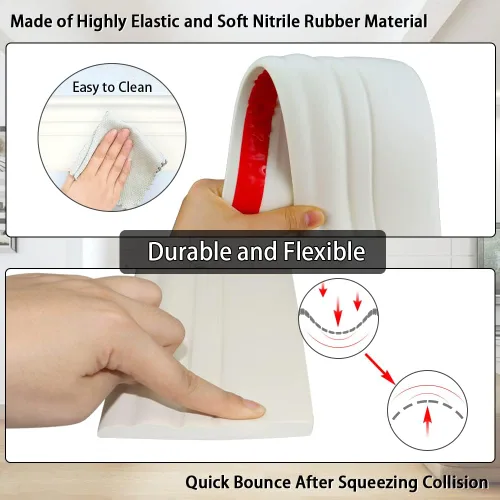 Miniatura 3 de Moldura de Base de Pared Despegar y Pegar Zócalo de Goma Moldura 4" de Ancho Base Cóncava de Vinilo Flexible para Pared