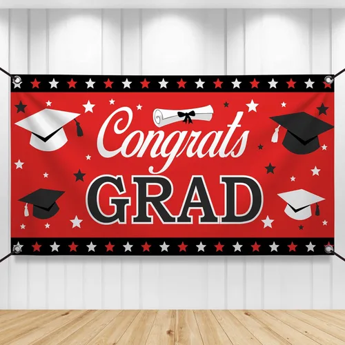 Miniatura 12 de KatchOn, Cartel de graduación XtraLarge de felicitaciones – 72 x 44 pulgadas, pancarta de graduación Fondo de felicitaciones Decoración