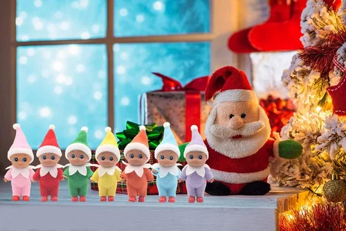 Miniatura 3 de WULEEUPER - Muñeca de bebé elfo de piel oscura Decoración de elfo navideño en miniatura Regalo para recién nacido Muñecas de bebé con pies