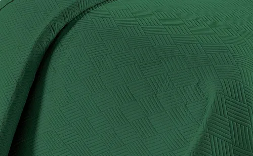 Miniatura 2 de Linen Plus Juego de Colcha y Cobertor de Lujo de Gran Tamaño con Relieve Color Verde Cazador Sólido Full/Queen Nuevo # Ashley