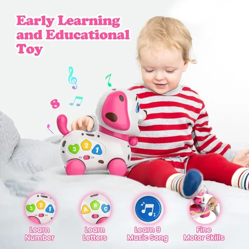 Miniatura 4 de Juguetes musicales para regalos de niña de 1 año, juguetes bilingües para bebés de 6 a 12 a 18 meses, regalos de primer cumpleaños para niñas, Rosa
