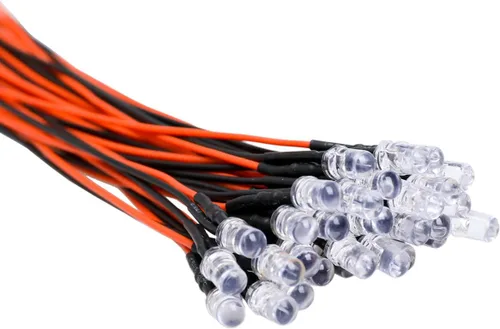 Miniatura 28 de 30 piezas de luces LED UV de 12 voltios, 3 mm, diodo emisor precableado, 20 cm, DC 12 V, lente transparente, luz LED ultravioleta, pequeñas lámparas