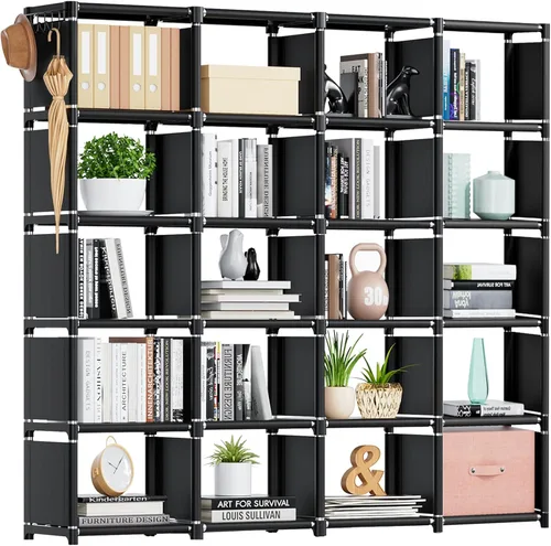 Miniatura 14 de Mavivegue Estante para Libros, Organizador de Almacenamiento de 9 Cubos, Estantería de Bricolaje, Estantería de Cubos de Metal, Estantería Alta