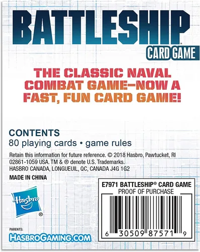 Miniatura 6 de Hasbro Gaming Juego de cartas de acorazado para niños, juego de estrategia para 2 jugadores, marrón/a, divertidas actividades de verano, esenciales