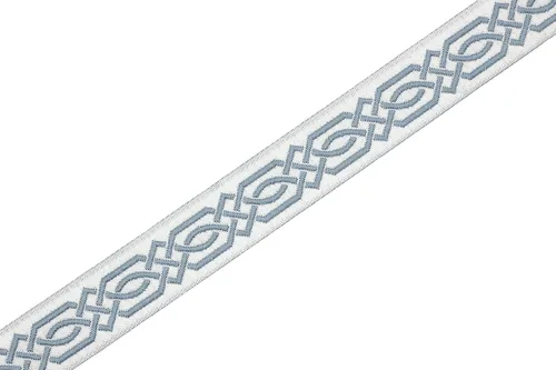 Miniatura 6 de Carrete de 10.9 yardas 0.79 pulgadas de ancho azul celta Claddagh bordado Jacquard Ribbon 20272