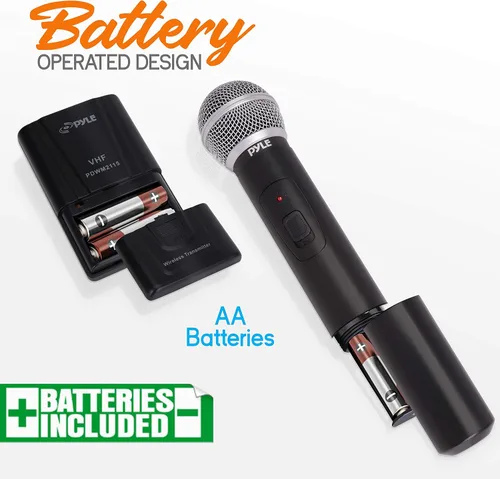 Miniatura 2 de Pyle sistema de micrófono inalámbrico con transmisor de petaca, de mano, micrófono de solapa y micrófonos con audífonos