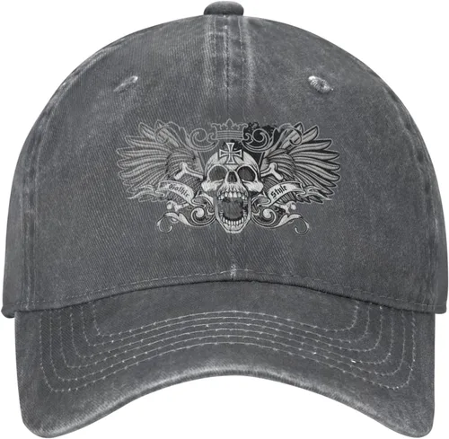 Miniatura 2 de Cowboy Hat Trendy Hats for Man and Women Djustable Four Season Outdoor Baseball Cap of Hell Skull with Angel Deep Heather