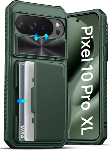 Miniatura 7 de ATATOO Funda tipo cartera para Google Pixel 10 Pro XL, tarjetero integrado (3-5 tarjetas) [bloqueo RFID] y cubierta de cámara deslizante, protección