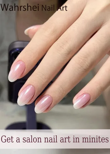 Miniatura 4 de Tiras adhesivas de uñas de gel semicuradas, 20 pegatinas adhesivas UV de color azul cromo, envolturas para manicura casera DIY