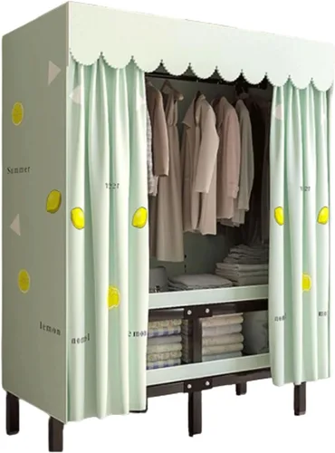 Miniatura 8 de Armarios grandes plegables de 0.984 in/1 pulgada de tubo de acero para ropa, estantes de almacenamiento para dormitorio, armario grande portátil