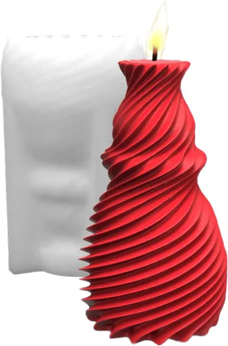 Miniatura 8 de Molde de vela de silicona en forma de corazón, columna de amor para bricolaje, espuma geométrica, cera de jabón, resina de yeso, polímero, arcilla